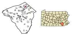 Location of Denver in Lancaster County, Pennsylvania