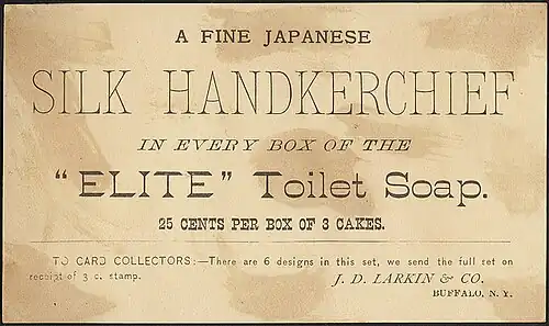 "Elite" toilet soap advertisement from 1882