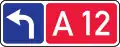 Motorway number and direction