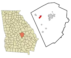 Location in Laurens County and the state of Georgia