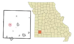 Location of Stotts City, Missouri