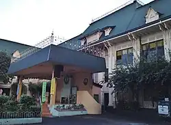 view of the school building from the open area in the middle of the school complex