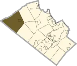 Location of Lynn Township in Lehigh County, Pennsylvania