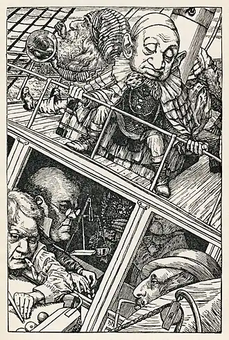 Image 15 The Hunting of the Snark Illustration credit: Henry Holiday, after Lewis Carroll; restored by Adam Cuerden The Hunting of the Snark is a poem composed by the English writer Lewis Carroll between 1874 and 1876, typically characterised as a nonsense poem. The plot follows a crew of ten who cross the ocean to hunt the Snark, which may turn out to be a highly dangerous Boojum. This is the second of Henry Holiday's original illustrations for the first edition of the poem. It introduces some of the crew, whose names all start with "B"; the Bellman and Baker are on the upper deck, with the Barrister seated in the background; below are the Billiard-marker, the Banker and the Broker, with the maker of Bonnets and Hoods visible behind. More selected pictures