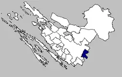 Lišane Ostrovičke municipality within the Zadar County