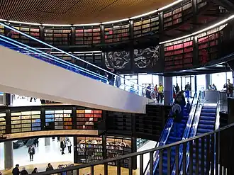 Interior of the Library of Birmingham, UK
