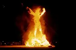 Every year The Man is burned at the Burning Man festival, Nevada
