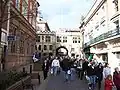 The High Street passes under the Stonebow and Guildhall