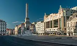 View of Restauradores Square and the Monument to the Restorers