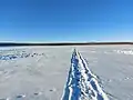 Snowmobile tracks on Little Kenosee Lake