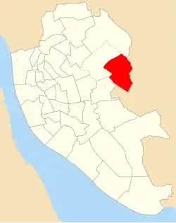 Map of the 1953 boundaries of Dovecot ward