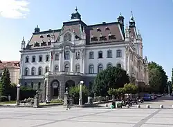 The Carniolan Provincial Assembly Building in Ljubljana, also the seat of the Regional Committee and the Governor of the Duchy of Carniola, today the seat of the University of Ljubljana