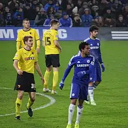 Soccer players during match