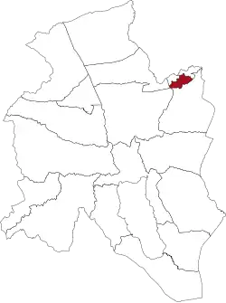 South Poso Kota highlighted in dark red