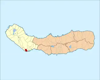 Location of the civil parish of Santa Clara in the municipality of Ponta Delgada