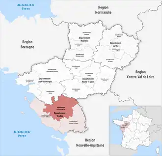 Location within the region Pays de la Loire