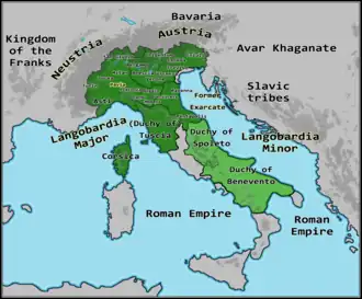 The Lombard Kingdom 751, under King Aistulf