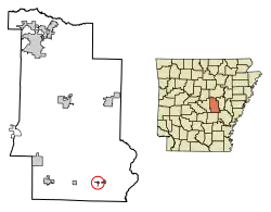 Location of Allport in Lonoke County, Arkansas.