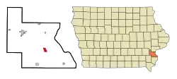 Location of Wapello, Iowa