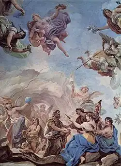 The creation of man, 1684–1686, fresco in the Palazzo Medici Riccardi in Florence