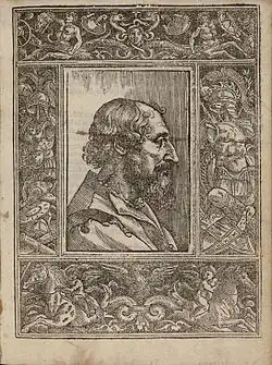 Engraving taken from a drawing by Titian depicting Ludovico Ariosto, published in the 1532 edition of 'Orlando Furioso