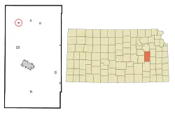 Location within Lyon County and Kansas