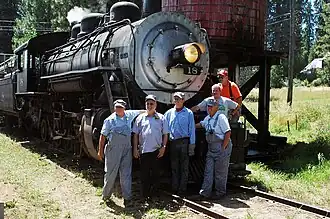 MCRR No. 18's last crew team on the McCloud Railway before its move to Nevada.