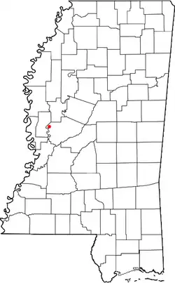 Location of Holly Bluff, Mississippi