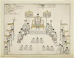 The give audience of Emperor Lê Hy Tông in the book of Samuel Baron