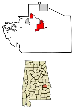Location of Tuskegee, Alabama