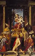 Bartolomeo Passarotti, Madonna and Child with Saints, 1560–1565, basilica di San Giacomo Maggiore, Bologna