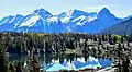 Electric Peak (left), Graystone Peak, Mt. Garfield (right) viewed from Molas Lake