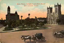 Main Plaza, Cathedral, and Court House, San Antonio, Texas