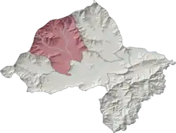 Mamund Tehsil (red) in Bajaur District