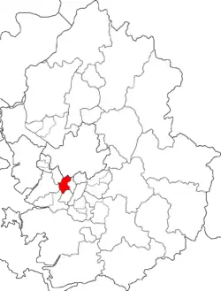 Map of Gyeonggi Province highlighting Manan District.