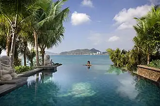 A private infinity pool at the Mandarin Oriental, Sanya on the island of Hainan, China