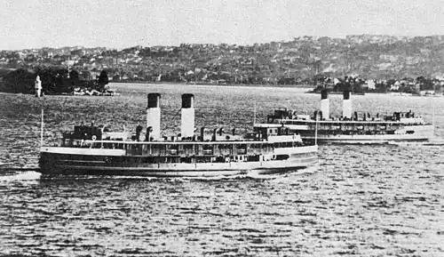 Dee Why and Curl Curl pass each other, late 1930s