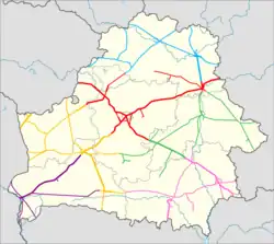 Map of the system, Minsk branch Baranavichy (Baranovichi) branch Brest branch Homiel (Gomel) branch Mahiliow (Mogilev) branch Viciebsk (Vitebsk) branch