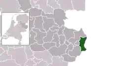 Highlighted position of Losser in a municipal map of Overijssel