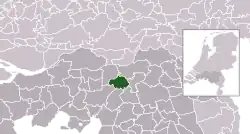 Highlighted position of Vught in a municipal map of North Brabant