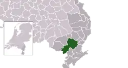 Highlighted position of Leudal in a municipal map of Limburg