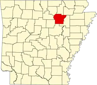 Map of Arkansas highlighting Independence County
