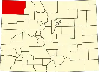 State map highlighting Moffat County