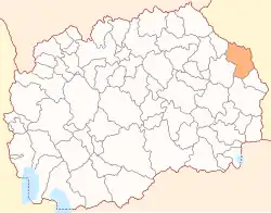 Location of Delčevo Municipality