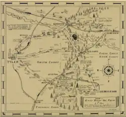 A map of Kilgore in the year 1940
