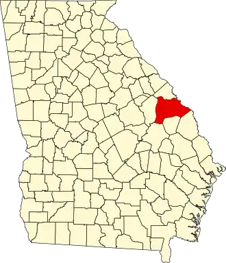 State map highlighting Burke County