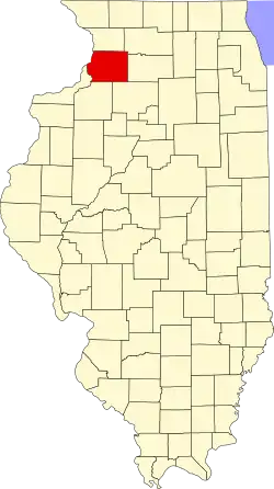 State map highlighting Whiteside County