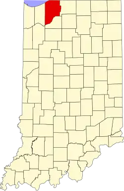 State map highlighting LaPorte County