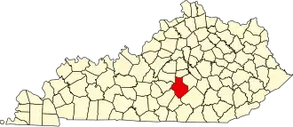 State map highlighting Casey County