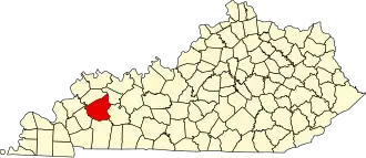 State map highlighting Hopkins County